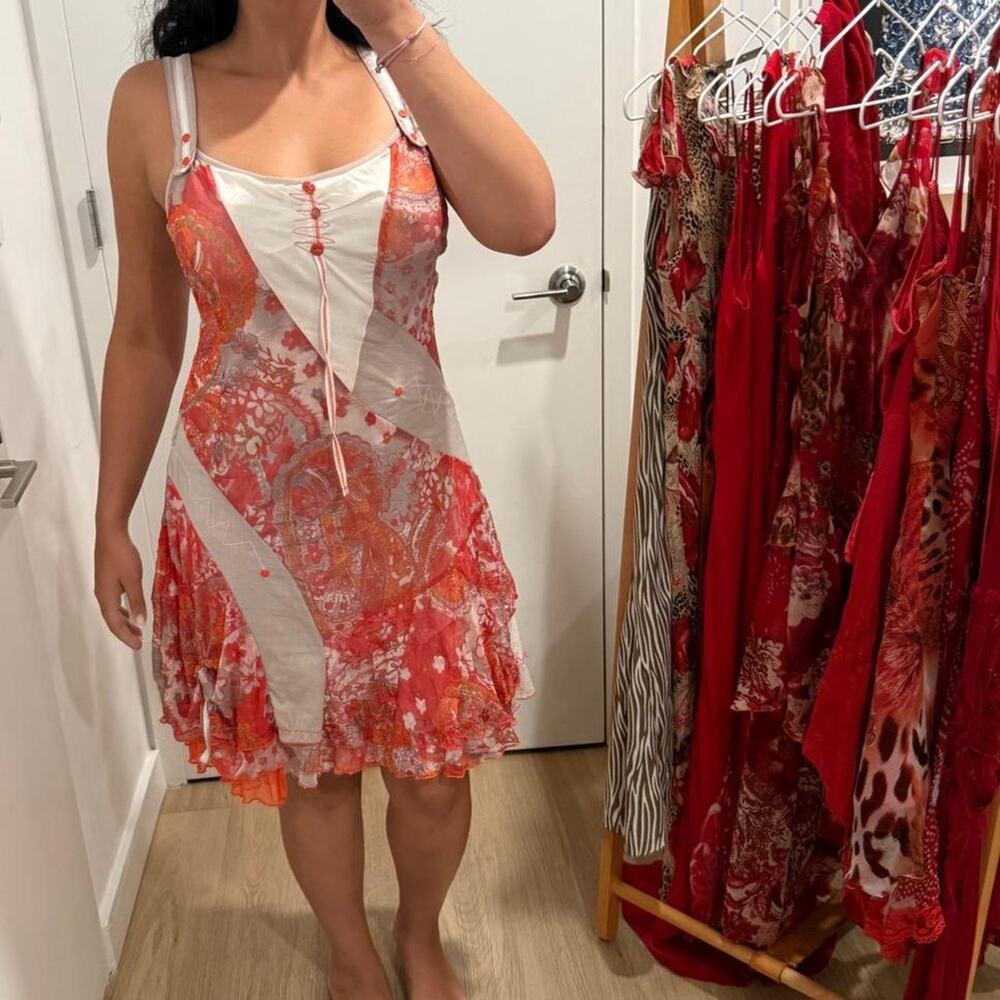 Euro Vintage Paisley Floral Mini Dress